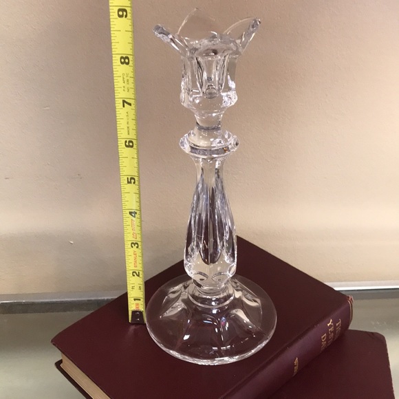 Pair 8-3/4" Vintage Gorham Crystal Viscount Tulip Candle Holders - Picture 3 of 4